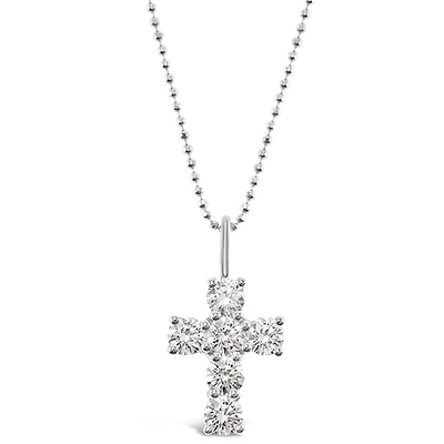 Sterling Silver Cubic Zirconia Cross Necklace 141131