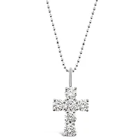 Sterling Silver Cubic Zirconia Cross Necklace 141131