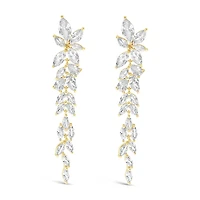Bridal Gold Cubic Zirconia Drop Earrings