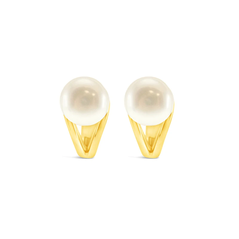 Gold Plated Sterling Silver Pearl Earrings 152293