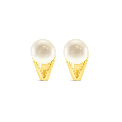 Gold Plated Sterling Silver Pearl Earrings 152293