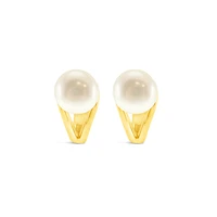Gold Plated Sterling Silver Pearl Earrings 152293