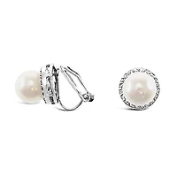 Bridal Silver Cubic Zirconia Clip-on Earrings