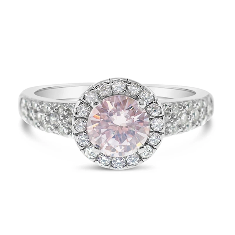 Sterling Silver Pink Cubic Zirconia Necklace 147463
