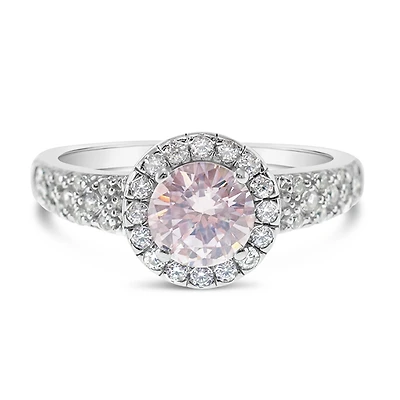 Sterling Silver Pink Cubic Zirconia Necklace 147463