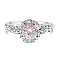 Sterling Silver Pink Cubic Zirconia Necklace 147463
