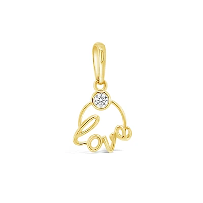 10k Yellow Gold Cubic Zirconia Love Pendant