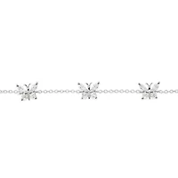 Sterling Silver Cubic Zirconia Butterfly Bracelet