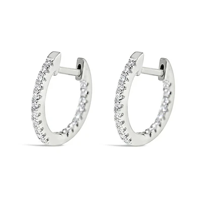 Sterling Silver Cubic Zirconia Huggie Earrings 143727