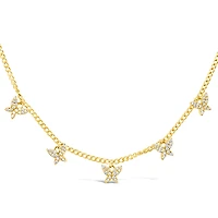 Gold Plated Sterling Silver Cubic Zirconia Butterfly Necklace