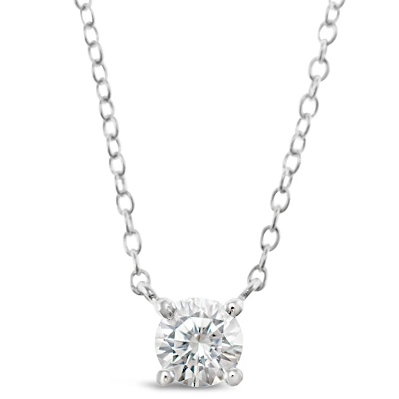 Sterling Silver Cubic Zirconia Round  8 Heart 8 arrow Cut 5mm Necklace 143472