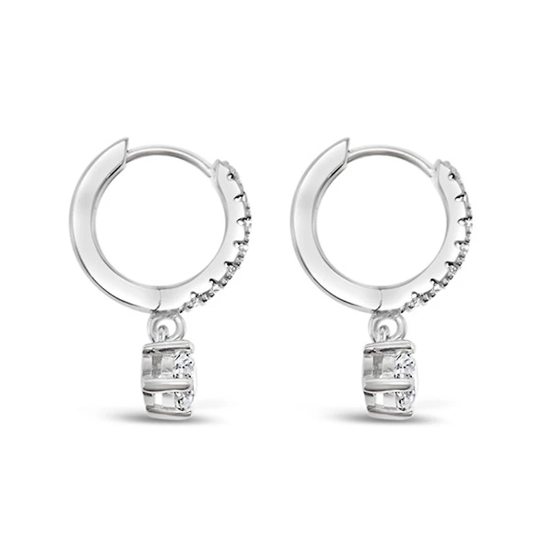 Sterling Silver Cubic Zirconia Huggie Earrings 145740