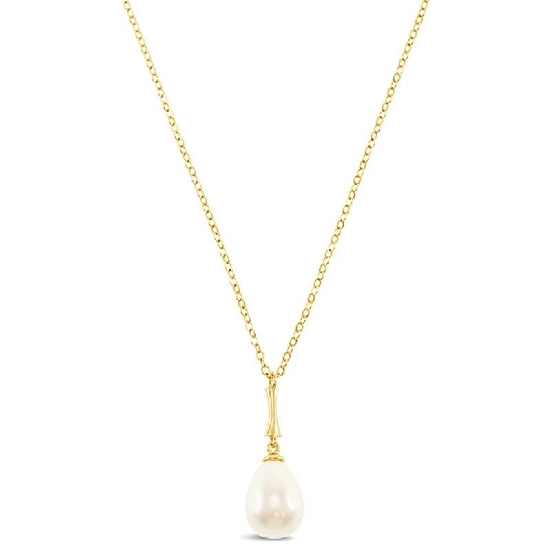 Gold Plated Sterling Silver Pearl Necklace 152281