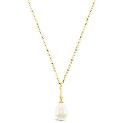 Gold Plated Sterling Silver Pearl Necklace 152281