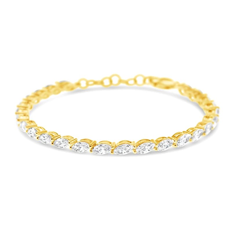 Gold Plated Sterling Silver Cubic Zirconia Tennis Bracelet 152704