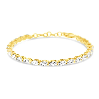 Gold Plated Sterling Silver Cubic Zirconia Tennis Bracelet 152704