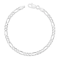 Sterling Silver 3.8mm Figaro 7" Bracelet 142095