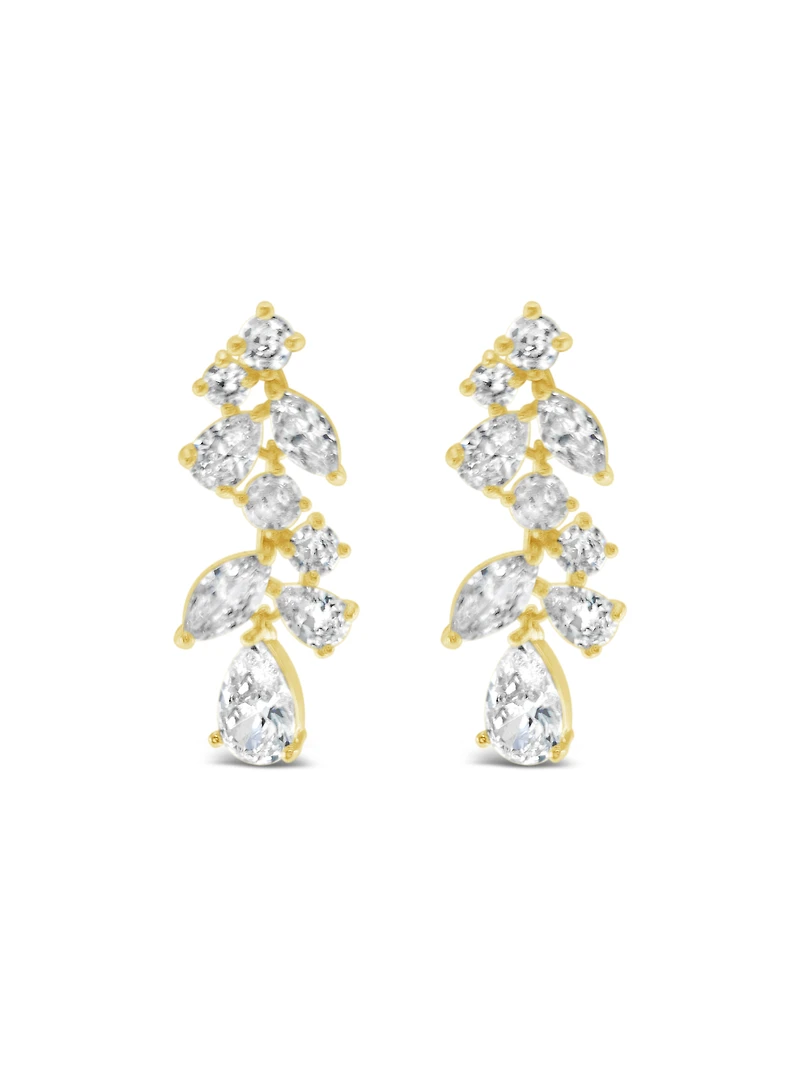 Bridal Gold Cubic Zirconia Necklace and Earrings set