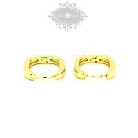 Gold Plated Sterling Silver Plain Square Huggies 143543