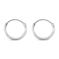 Sterling Silver Plain 10mm Hoops Earrings 132278