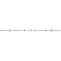 Sterling Silver Cubic Zirconia Beads Anklet 145112