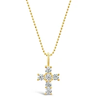 Gold Plated Sterling Silver Cubic Zirconia Cross Necklace 146431