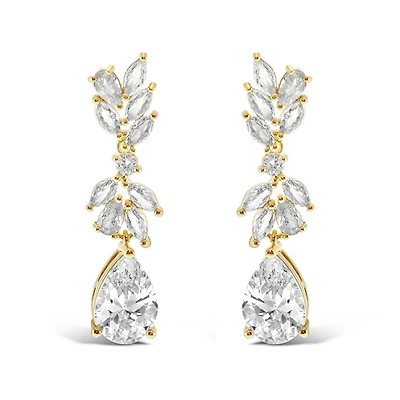 Bridal Gold Cubic Zirconia Drop Earrings 145933