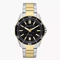 Armani Exchange Three-Hand Date Two-Tone Stainless Steel Watch
