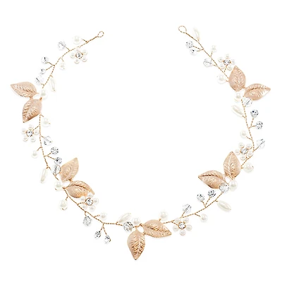 Bridal Leaf Wire Rose Gold Hair Vine 152421