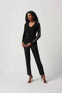 Mesh Rhinestone Inserts Top