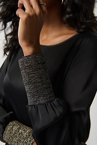 Puff Sleeves Satin Top