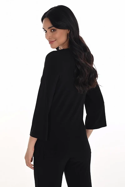 Triple Rhinestone Strap Asymmetric Neckline Top