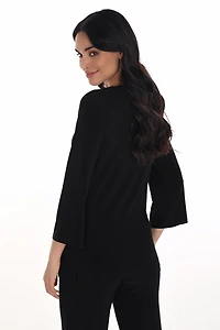 Triple Rhinestone Strap Asymmetric Neckline Top