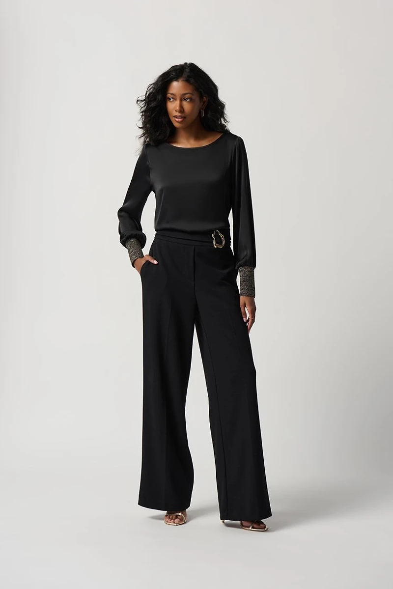 Puff Sleeves Satin Top