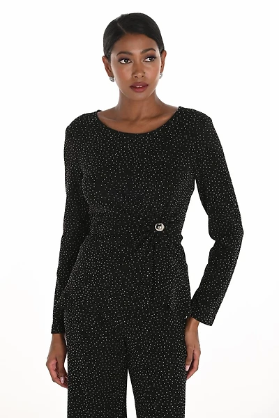 Polka Dot Black/Silver Top