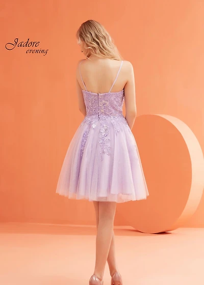 Sparkle Tulle Lace Short Dress
