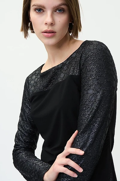 Textured Sleeves Dress