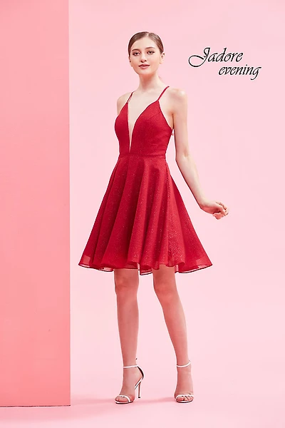Sparkle Chiffon Tie Back Dress