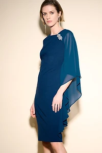 Draped Shoulder Sheath Dress