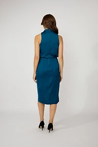 Cowl Neckline Midi Dress