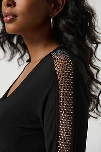 Mesh Rhinestone Inserts Top