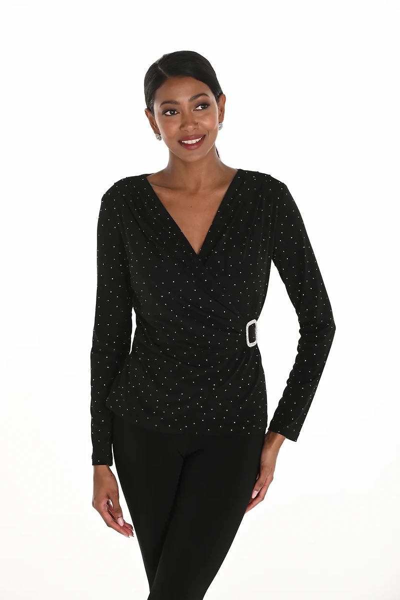 V-Neckline Ruched Top