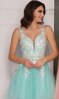 Pearl Waistband Cocktail Gown