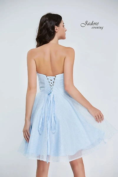 Glitter Strapless Short Dress