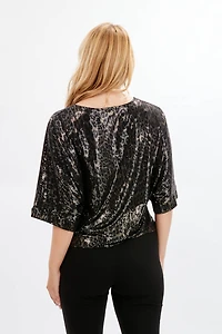 Glimmering Leopard Print Top