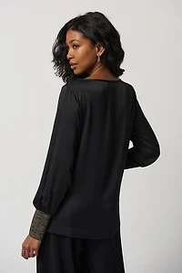 Puff Sleeves Satin Top