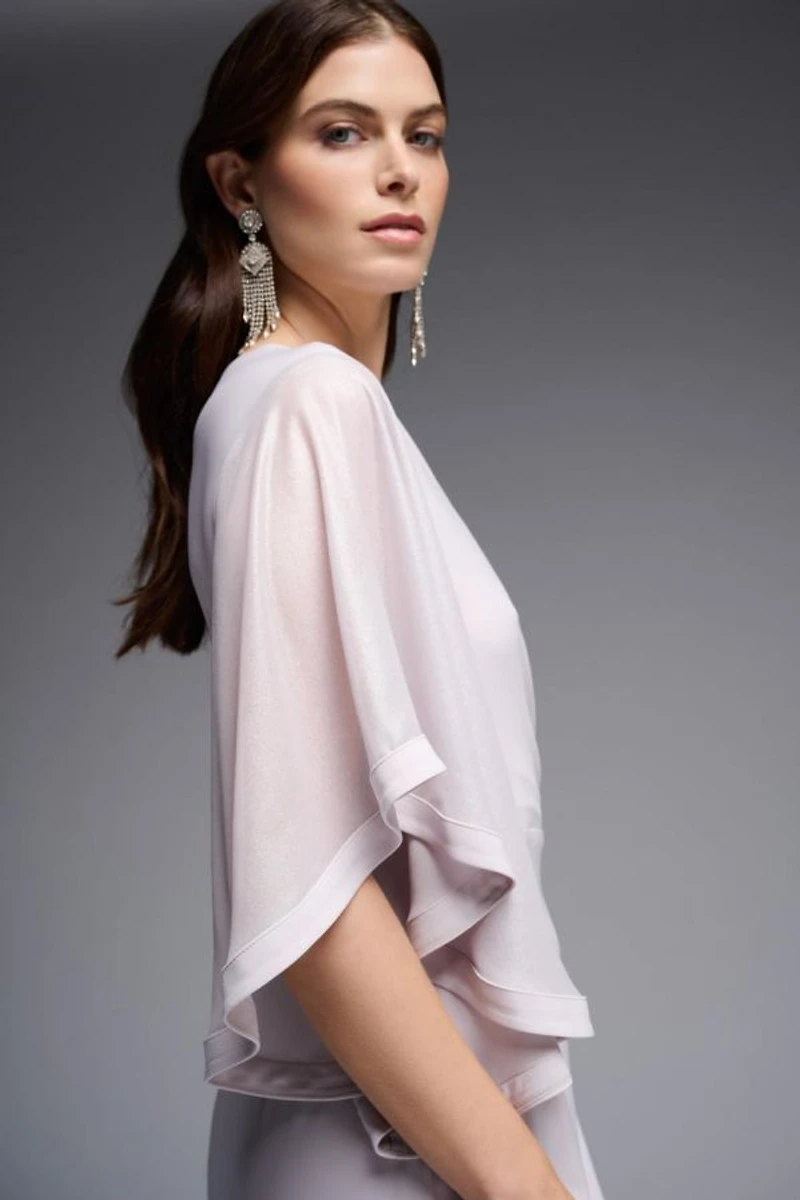 Ruffle Sleeves Wrap Sheath Dress