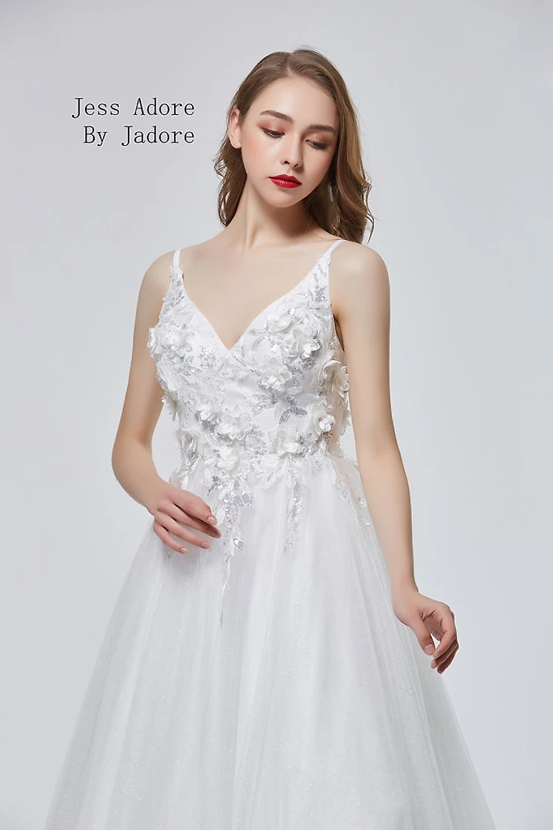 Floral Bodice Tea Length Dress