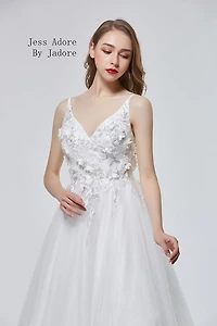 Floral Bodice Tea Length Dress