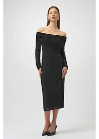 Sheath Off-Shoulder Ruched Dress